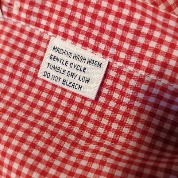 Faconnable Red Check 100% Cotton Button Down Shirt Men's Size XL - Picture 7 of 9